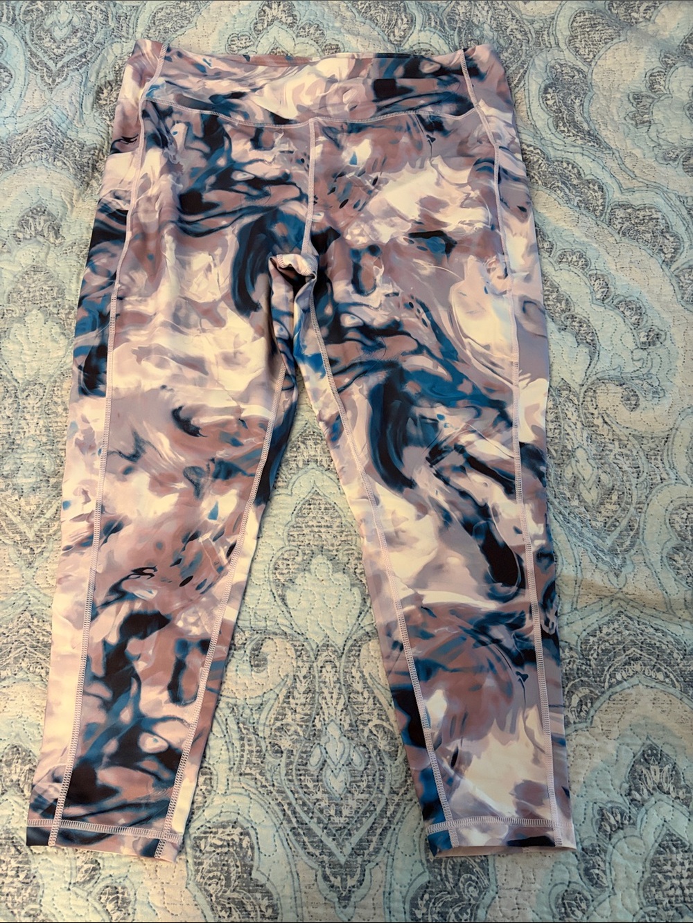 tek gear Pink and Blue Marble-Print Active Leggings